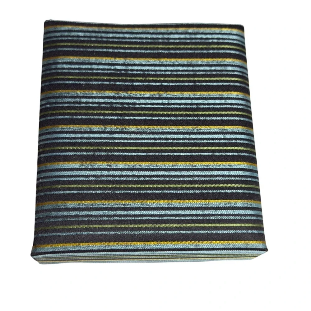 George Martin Blue & Black Striped‎ Tie & Cuff Link Set